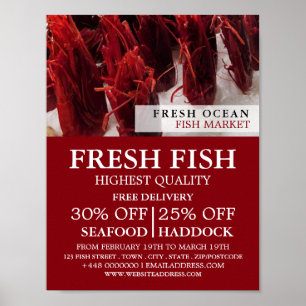 Poster Salon de crevettes, Pêcheur/Épouse, Marché aux poi