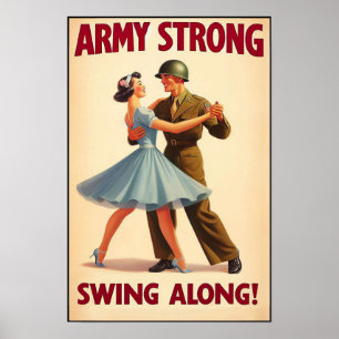 Poster Salon de danse vintage pour le service militaire