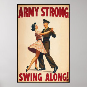 Poster Salon de danse vintage pour le service militaire