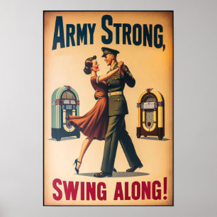 Poster Salon de danse vintage pour le service militaire