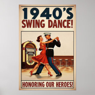 Poster Salon de danse vintage pour le service militaire