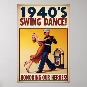Poster Salon de danse vintage pour le service militaire