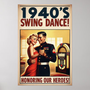 Poster Salon de danse vintage pour le service militaire