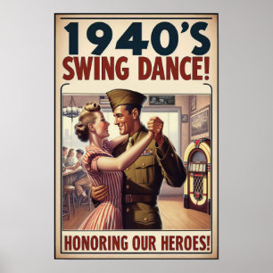 Poster Salon de danse vintage pour le service militaire