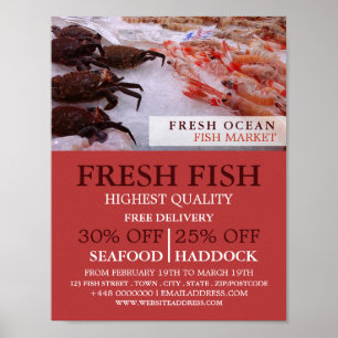 Poster Salon De Fruits De Mer, Pêcheur/Épouse, Marché Aux