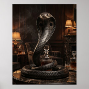 Poster Salon de Fumeur Noir Cobra