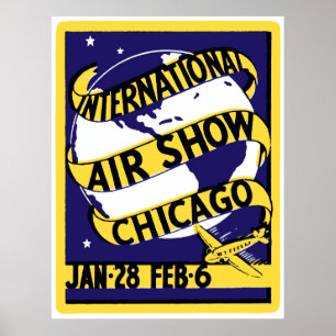 Poster Salon de l'aéronautique 1938 d'International de