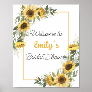 Poster Salon de mariage bienvenue tournesol verdure 