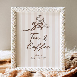 Poster Salon de thé et de café Cafe Bebe Baby shower