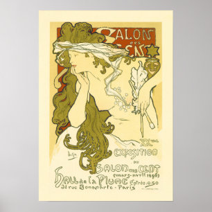 Poster SALON DES CENT 20e Exposition 1896 Alphonse Mucha