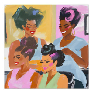 Poster Salon des cheveux noirs
