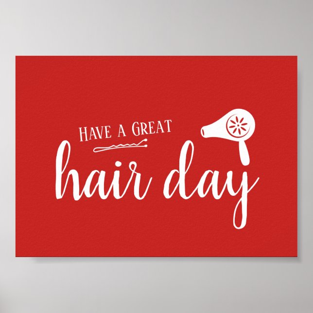 Poster Salon Des Cheveux Ont Une Grande Journée Des Cheve (Devant)