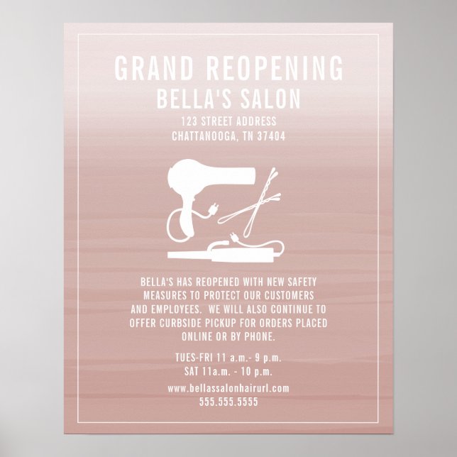 Poster Salon des cheveux réouverture du vivier de sécurit (Devant)