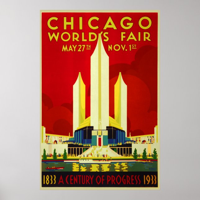 Poster Salon du monde de Chicago un siècle de progrès exp (Devant)
