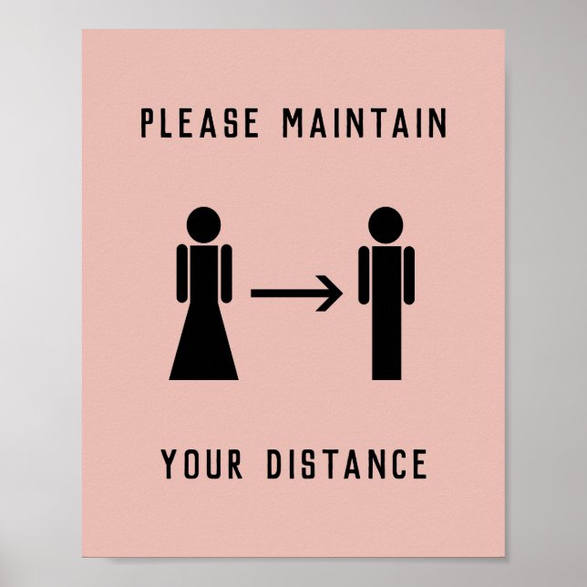 Poster Salon Professionnel Vidéo Physique Distances Rose (Devant)