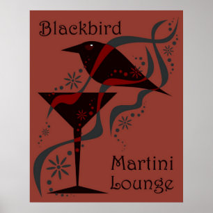 Poster Salon rouge de Martini de merle