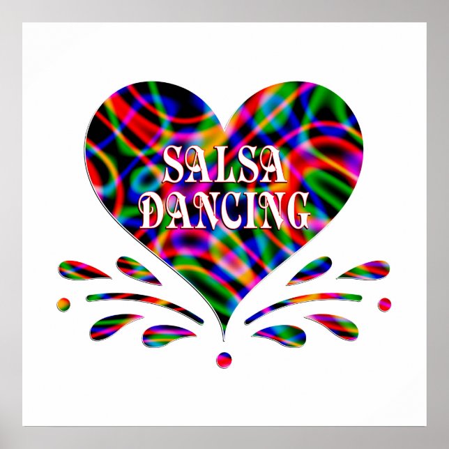 Poster Salsa Dancing Coeur amusant (Devant)