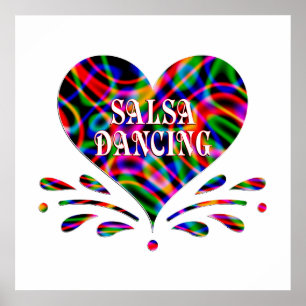 Poster Salsa Dancing Fun Heart