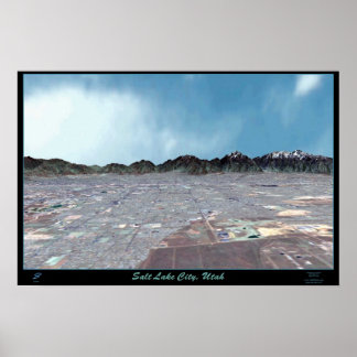 Poster Salt Lake City en perspective II, Utah satellite p