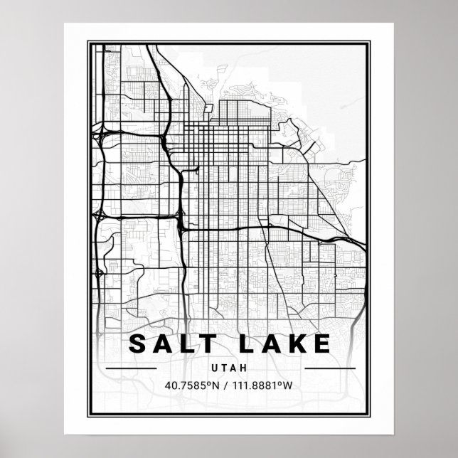 Poster Salt Lake City Utah USA Travel City Plan (Devant)