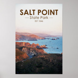 Poster Salt Point State Park Californie Aquarelle