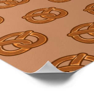 Poster Salty Pretzels Lovers Food Bakers Loop Shape