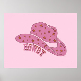 Poster Salut Chapeau de Cowgirl Rose