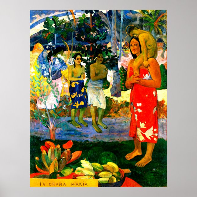 Poster Salut Mary (Ia Orana Maria) (1891) par Paul Gaugui (Devant)