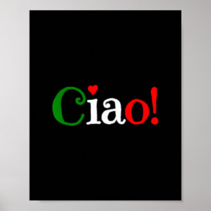 Poster Salut ! Salutation aux couleurs du drapeau italien