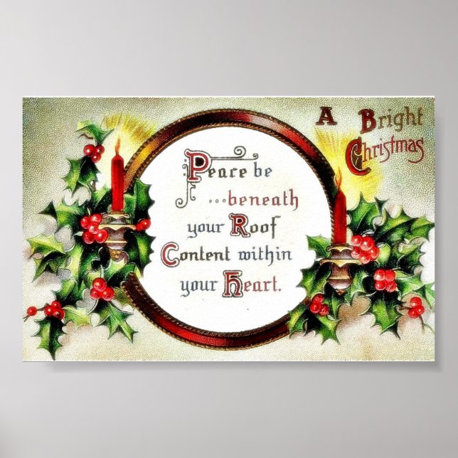 Poster Salutation de Noël avec des voeux écrits dans un m (Devant)