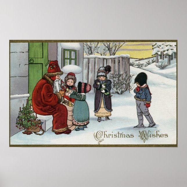 Poster Salutation de NoëlSiège du Père Noël (Devant)