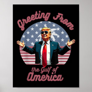 Poster Salutation Du Golfe De L'Amérique Trump Patrio