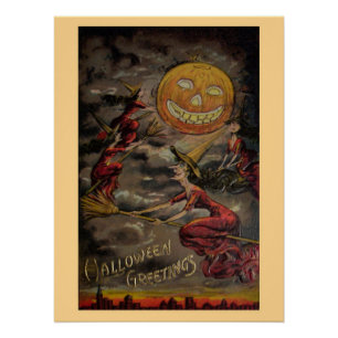 Poster Salutation Halloween vintage