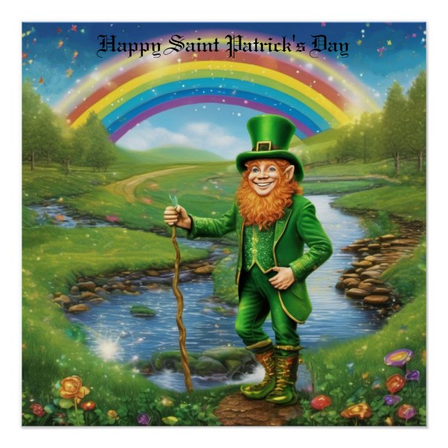 Poster Salutation Leprechaun (Devant)