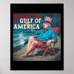 Poster Salutation Trump De La Partie Gulf Beach Of Americ