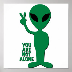 Poster Salutations Aliens - Vous n'êtes pas seul