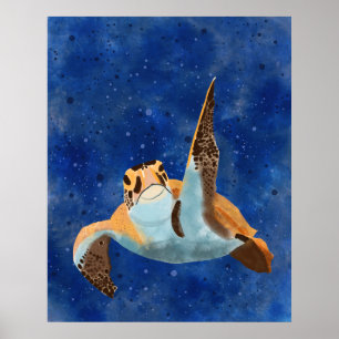 Poster Salutations aux tortues