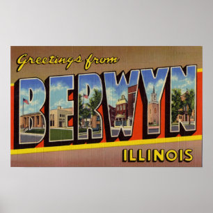 Poster Salutations de Berwyn l'Illinois