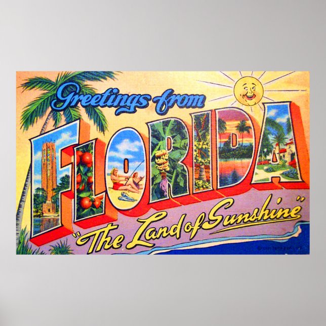 Poster Salutations de Floride, le pays du soleil (Devant)