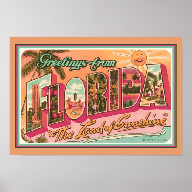 Poster "Salutations de Floride" Nostalgale (Devant)