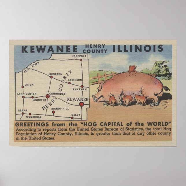 Poster Salutations de la capitale mondiale du porc (Devant)