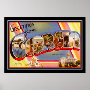 Poster "Salutations de la Géorgie" des années 1940