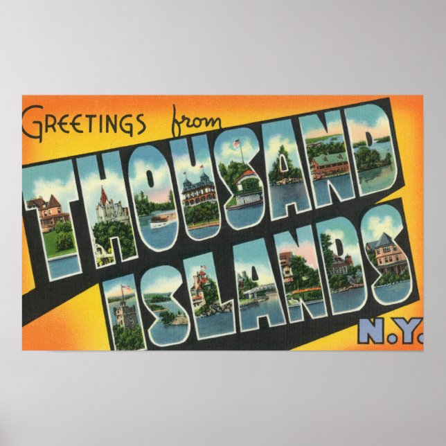 Poster Salutations de Mille Îles, New York (Devant)