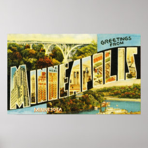 Poster Salutations de Minneapolis Minnesota