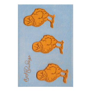 Poster Salutations de Pâques Chicks Bleu