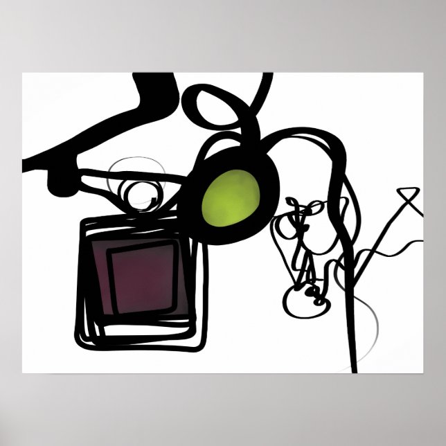 Poster Salutations de Philydion : Abstrait noir et blanc (Devant)