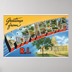 Poster Salutations de Providence RI_Vintage voyage