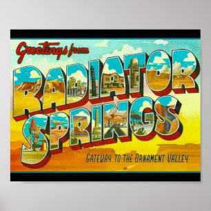 Poster Salutations de Radiator Springs Arizona