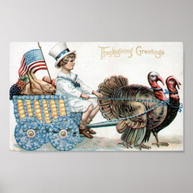 Poster Salutations de Thanksgiving (Devant)