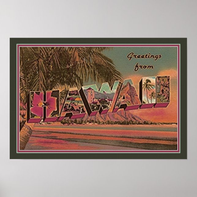 Poster Salutations d'Hawaii (Devant)